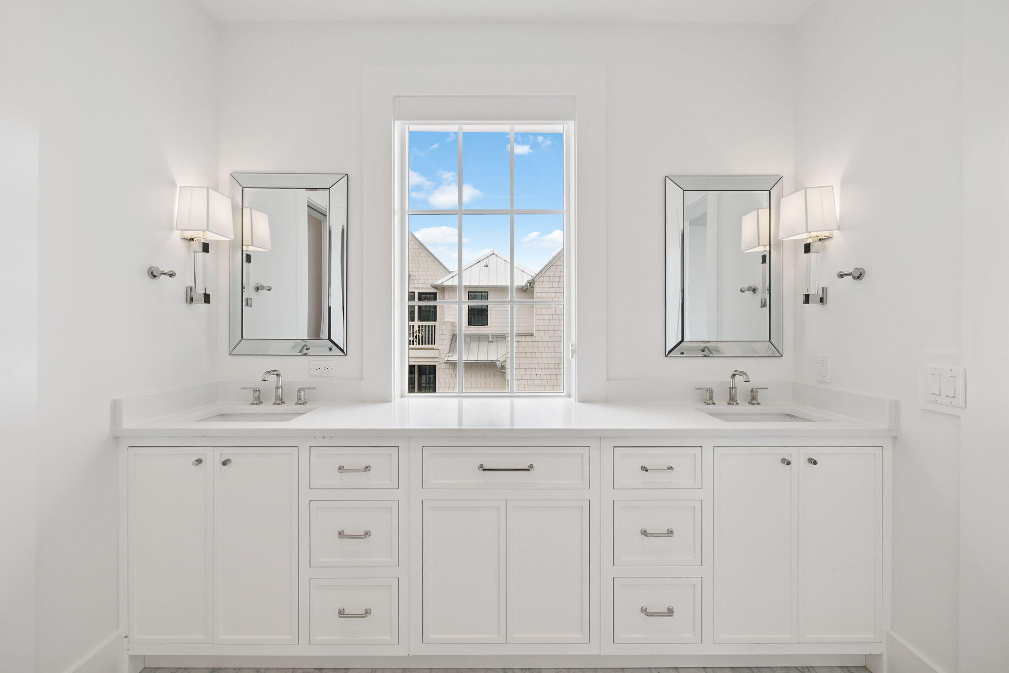 8978 East County Highway Inlet Beach, FL 32461 - Photo 85 of 116 a bathroom with double sink and a mirror