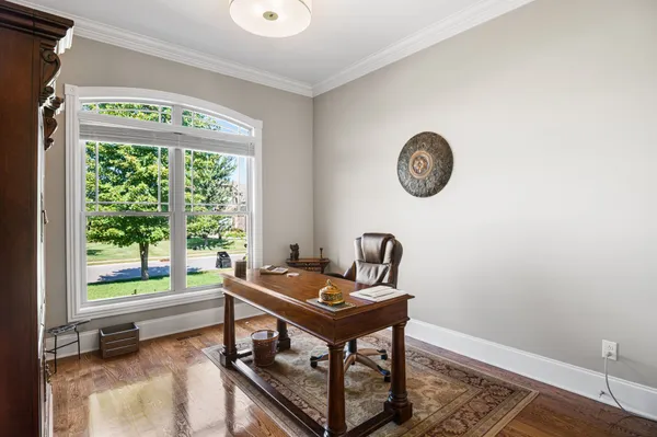 a living room with a window