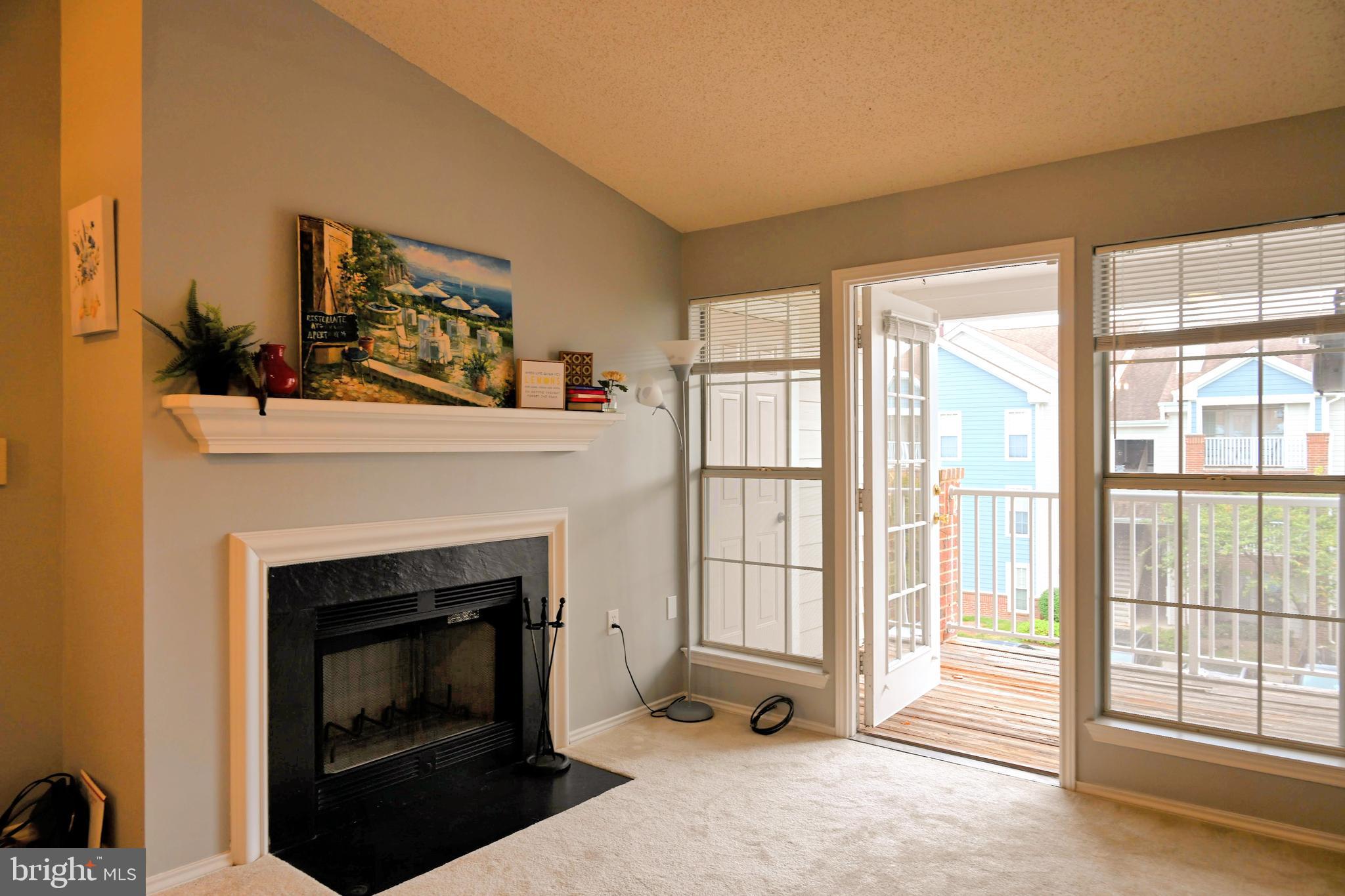 20965 Timber Ridge Terrace, Unit 304 Ashburn, VA 20147 - Photo 36 of 61 a living room with furniture and a fireplace