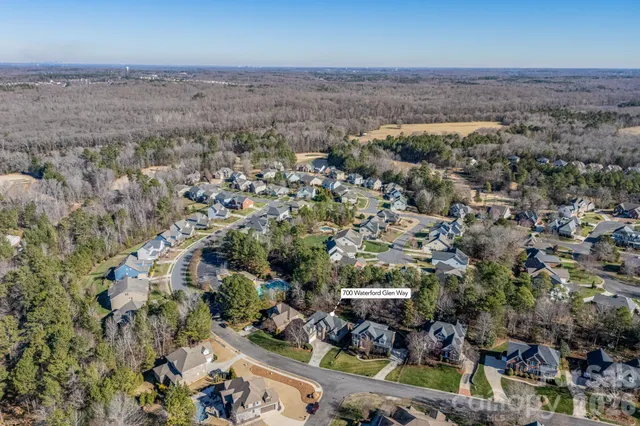 an aerial view of multiple house