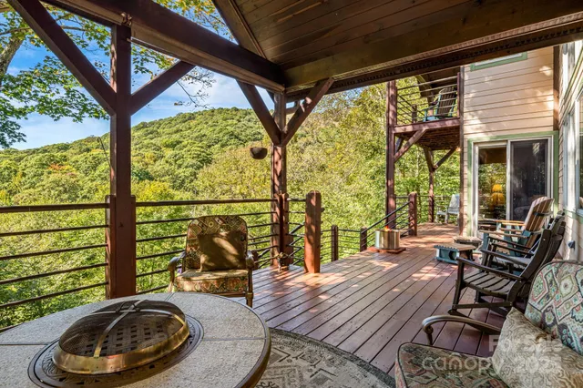 a living room with large windows