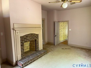 3533 Snakepath Road Blairs, VA 24527 - Photo 13 of 24 Brick fireplace with a decorative mantel and heart
