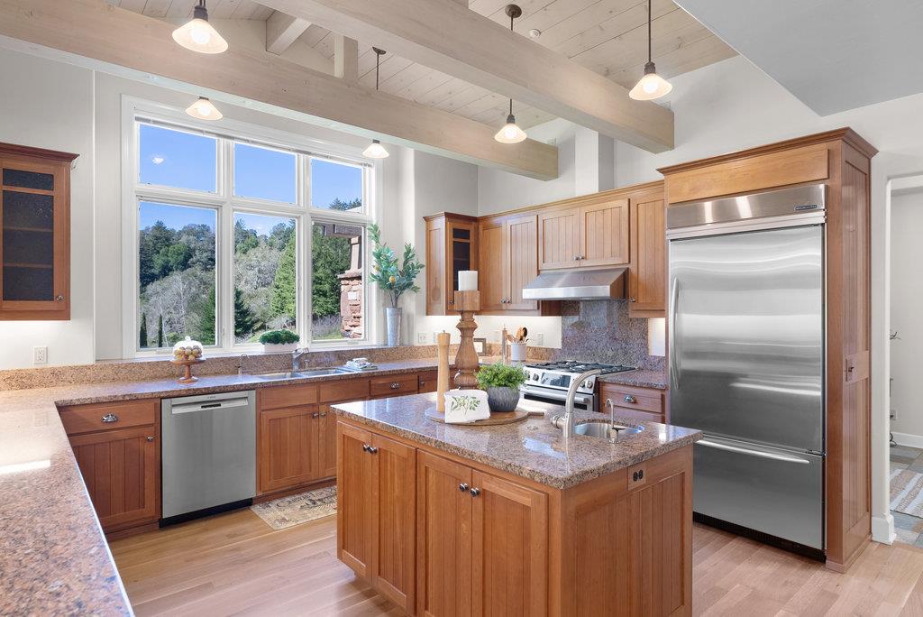 4575 Paul Sweet Road Soquel, CA 95073 - Photo 14 of 55 a kitchen with stainless steel appliances granite countertop a sink a stove and refrigerator