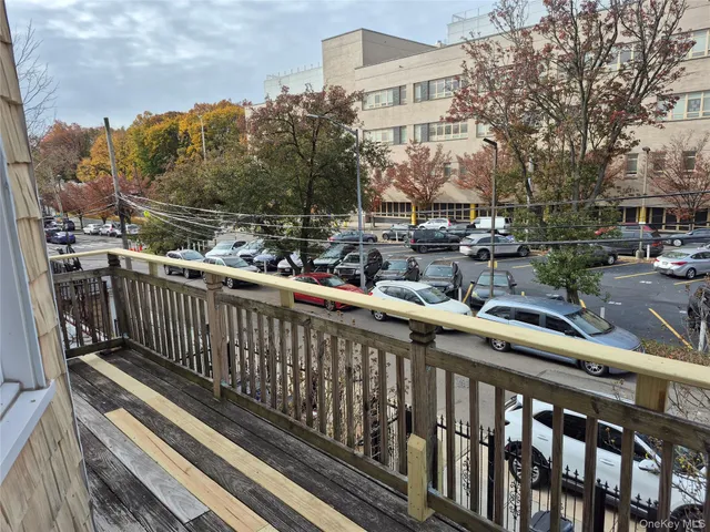a view of city from a balcony
