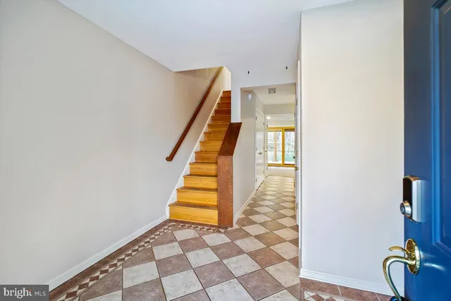 a view of room with yard and furniture