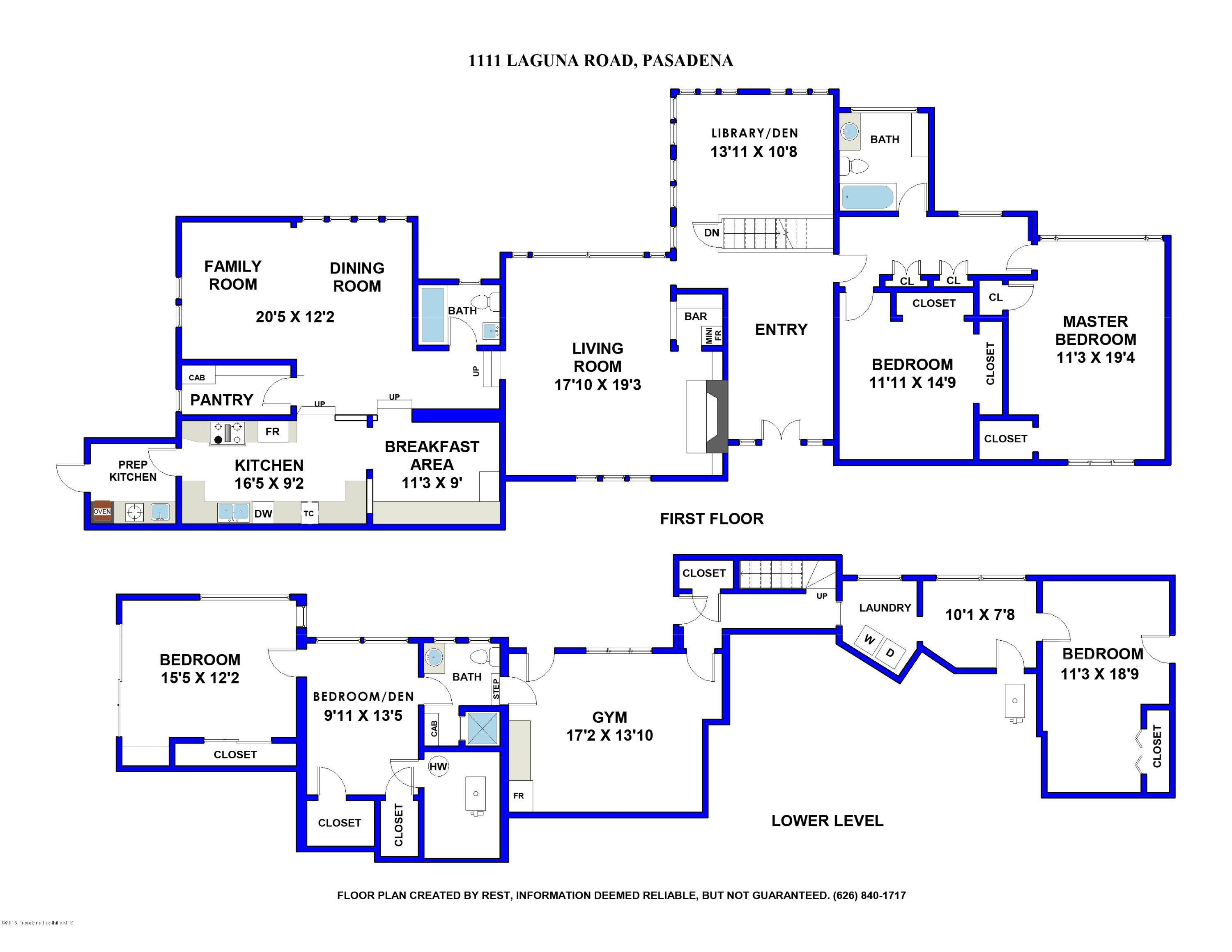 1111 Laguna Road Pasadena, CA 91105 - Photo 66 of 66 Laguna Floorplan