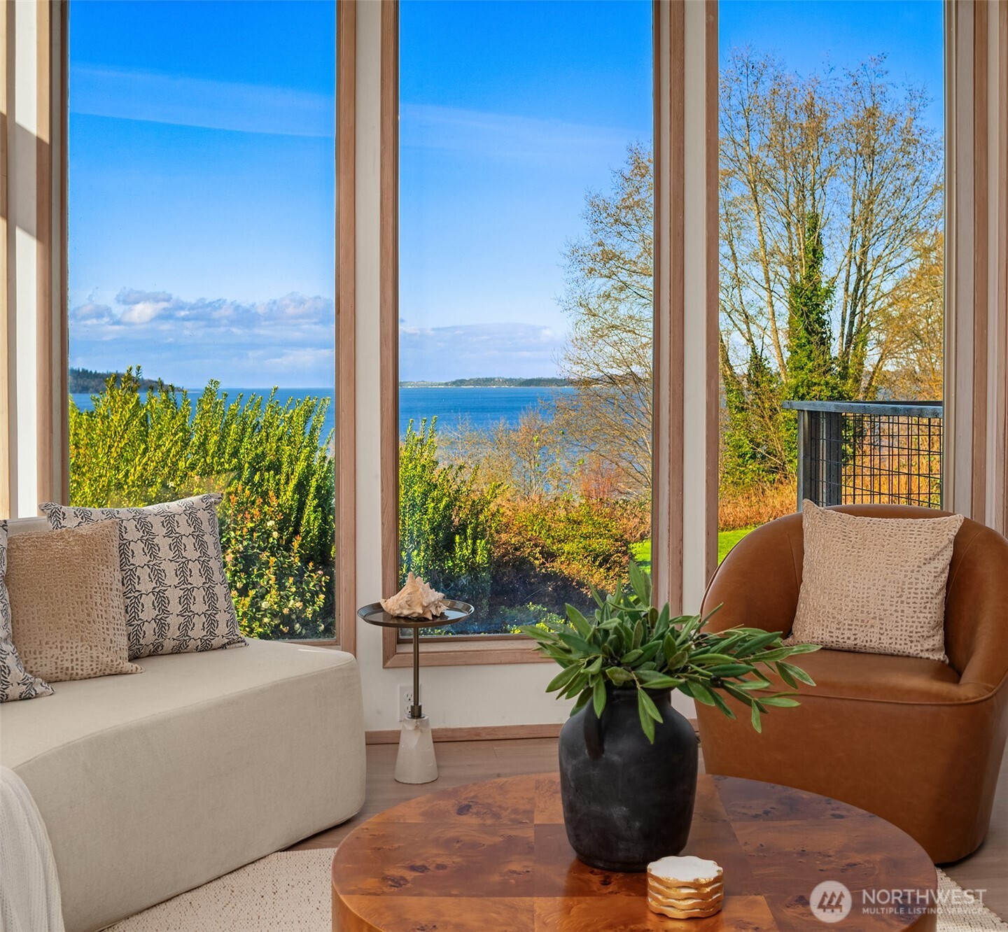 7010 Southwest Maury Park Road Vashon, WA 98070 - Photo 9 of 40 a view of a living room with furniture and a potted plant