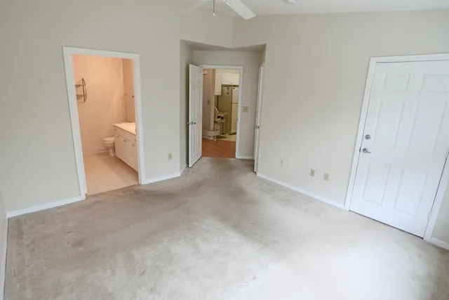 an empty room with closet