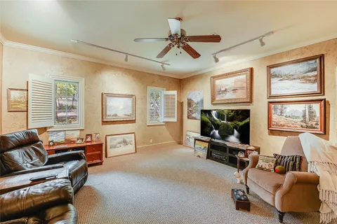 a building outdoor space with patio furniture