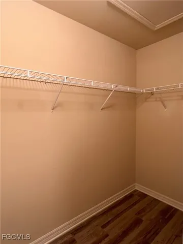 a view of small space with racks on the wall