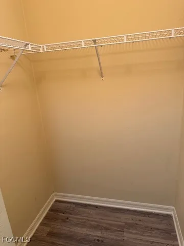 a view of small space with racks on the wall