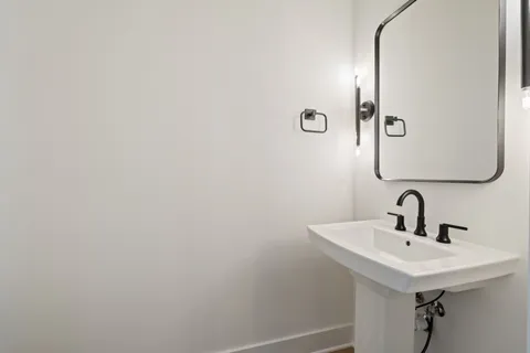 an empty room with a garage