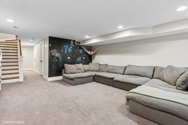 a living room with furniture and a couch