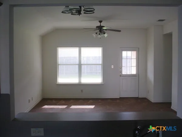 a view of small space with racks on the wall