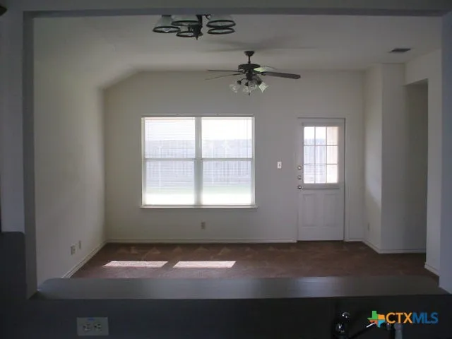 a view of small space with racks on the wall