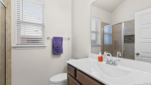 a bathroom with a sink toilet and vanity