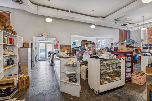 a living room filled with furniture