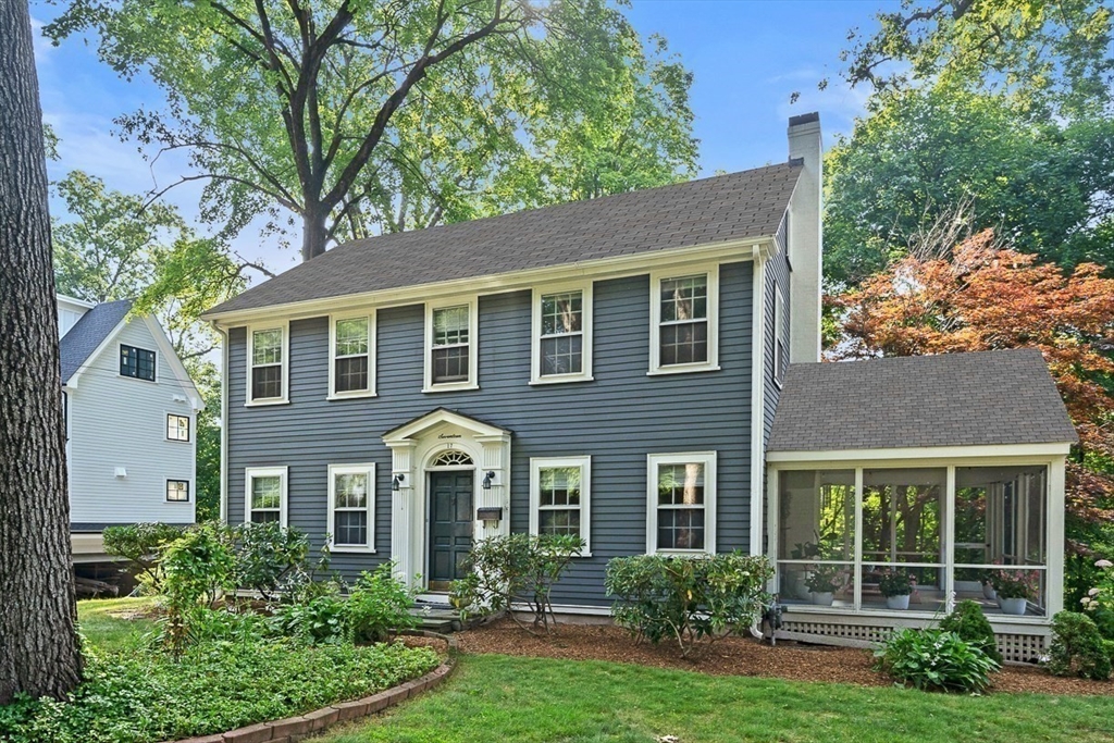 17 Colburn Road Wellesley, MA 02481 - Photo 2 of 30 a front view of a house with garden and trees