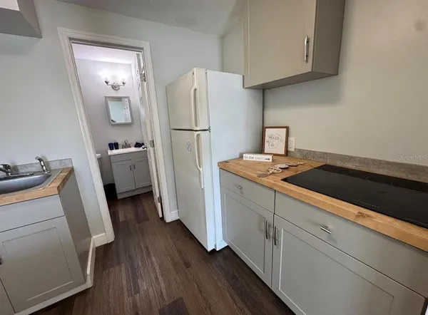 a view of a kitchen