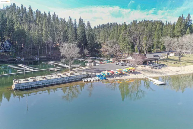 a view of a house with pool and a yard