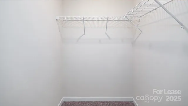 a view of small space with racks on the wall