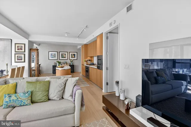 a living room with furniture and a couch