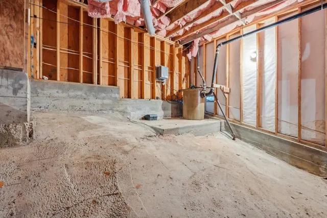 a view of a backyard with stairs