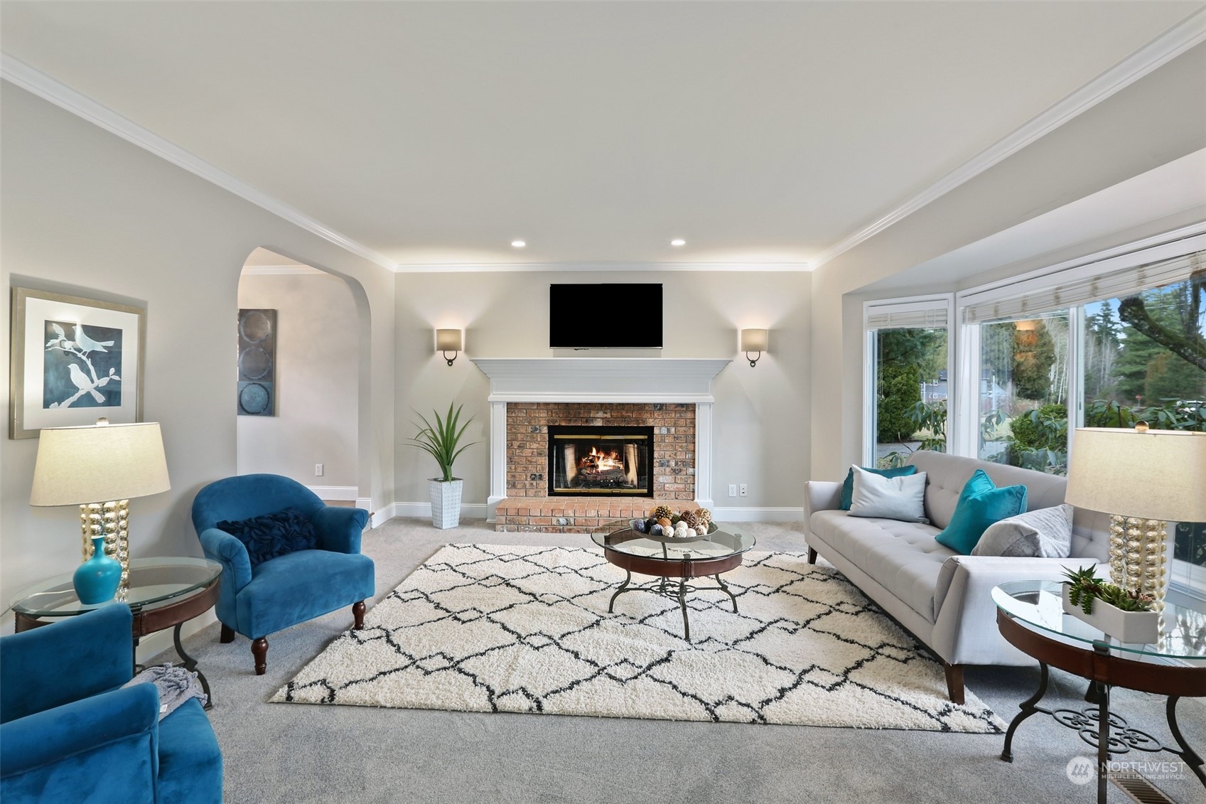 3004 170th Place Southeast Bothell, WA 98012 - Photo 11 of 25 a living room with furniture and a fireplace