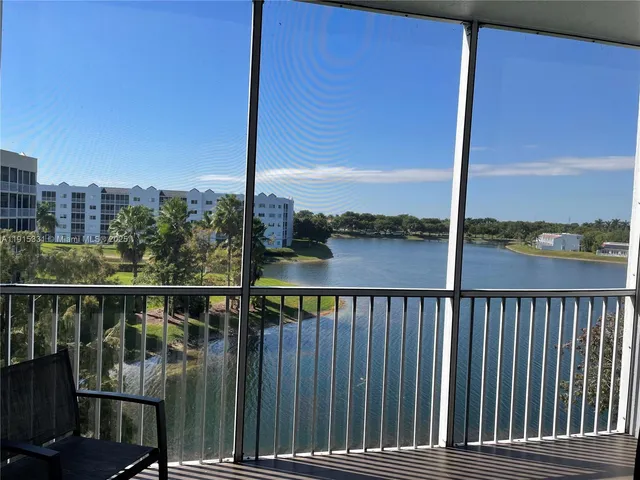 a view of a balcony with city view
