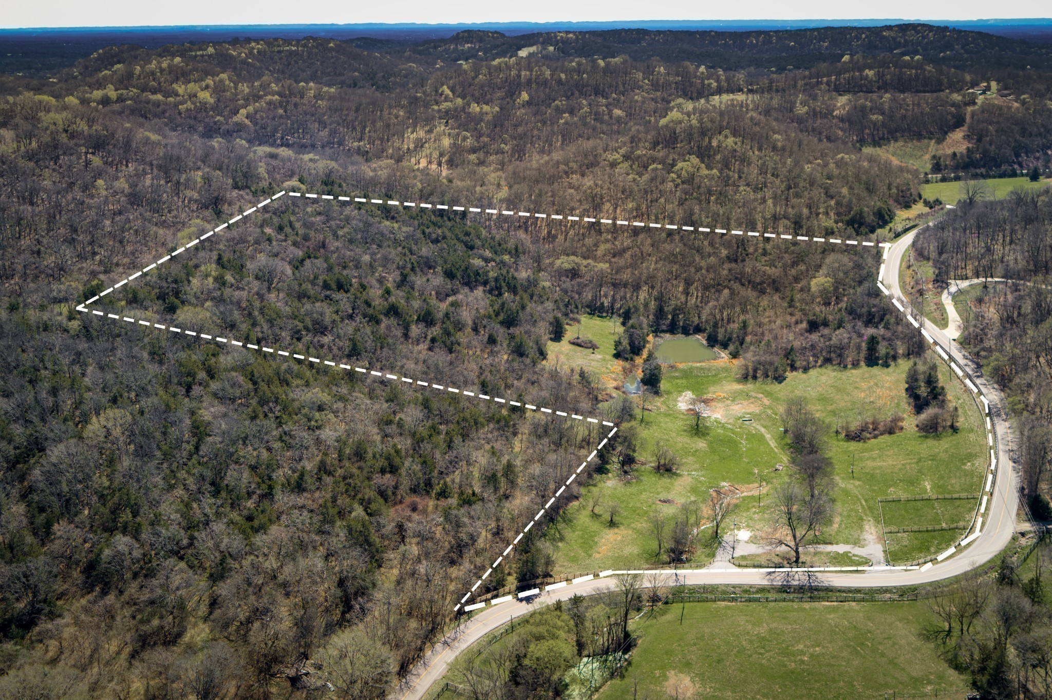 6876 Giles Hill Road College Grove, TN 37046 - Photo 22 of 24 an aerial view of residential house with outdoor space