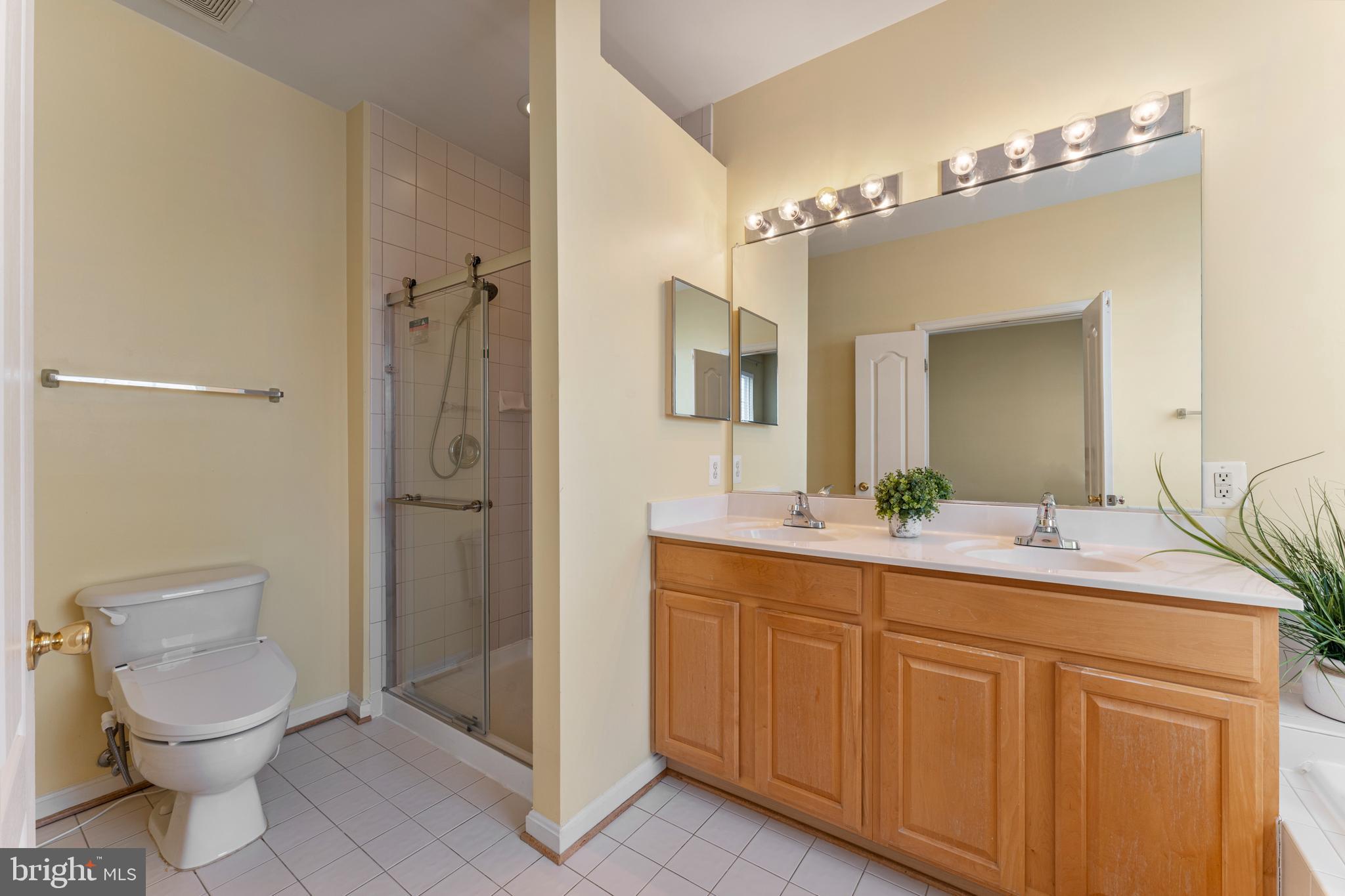6002 St Hubert Lane Centreville, VA 20121 - Photo 17 of 27 a bathroom with a toilet a sink and mirror