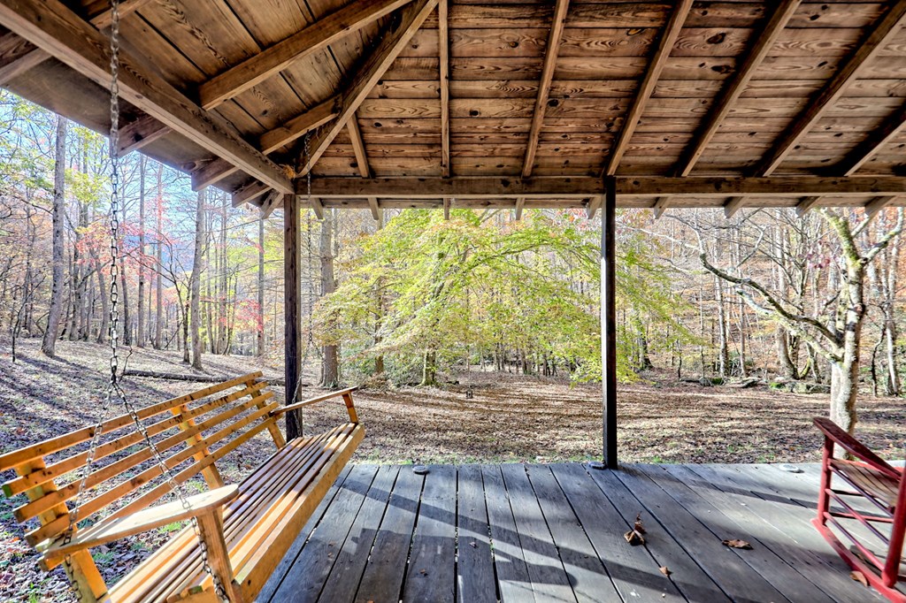 1307 Clear Creek Road Hayesville, NC 28904 - Photo 26 of 65 a view of porch with wooden floor