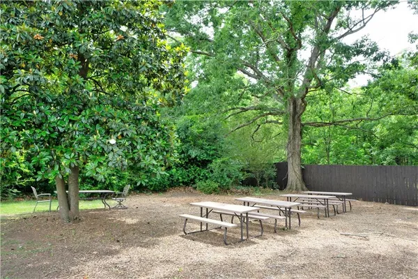 a view of backyard with green space