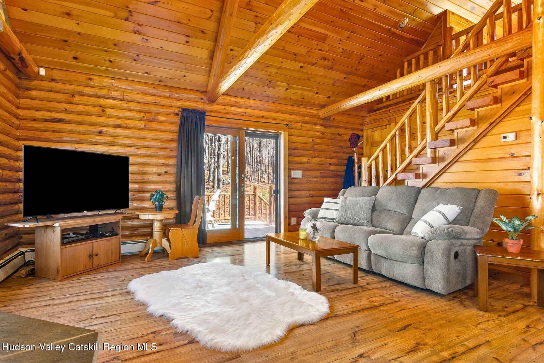 281 Turk Hollow Road Fleischmanns, NY 12430 - Photo 7 of 30 a living room with furniture and a flat screen tv