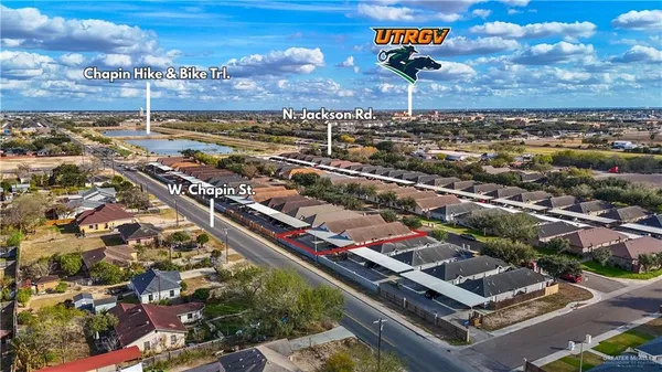 an aerial view of a city