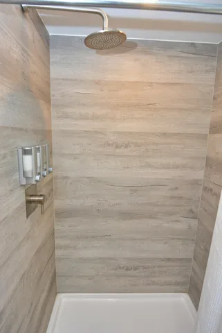 a bathroom with a shower