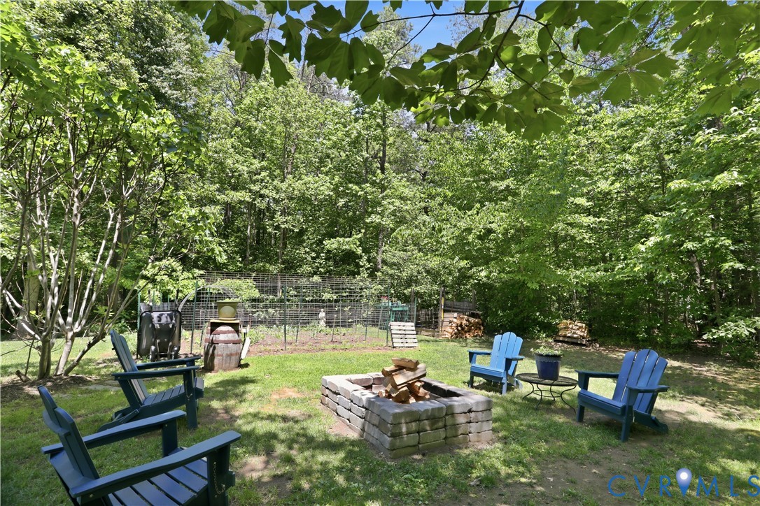 1570 Rock Castle Road Goochland, VA 23063 - Photo 39 of 53 Generous backyard with a stone fire pit, surrounde