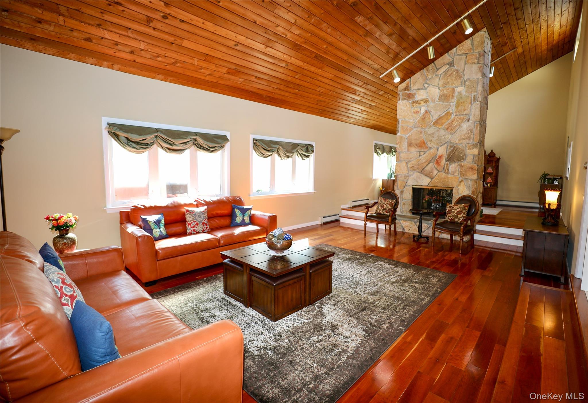 6 Bedell Road Amawalk, NY 10501 - Photo 9 of 41 Living Room w/ double sided stone fireplace
