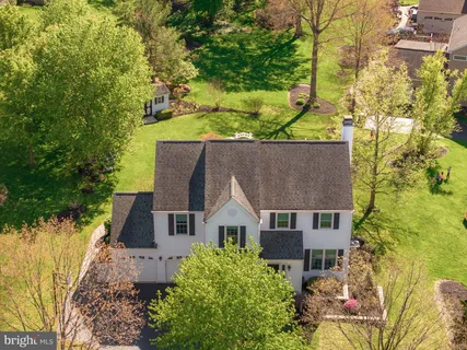 an aerial view of a house