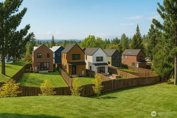 an aerial view of a house