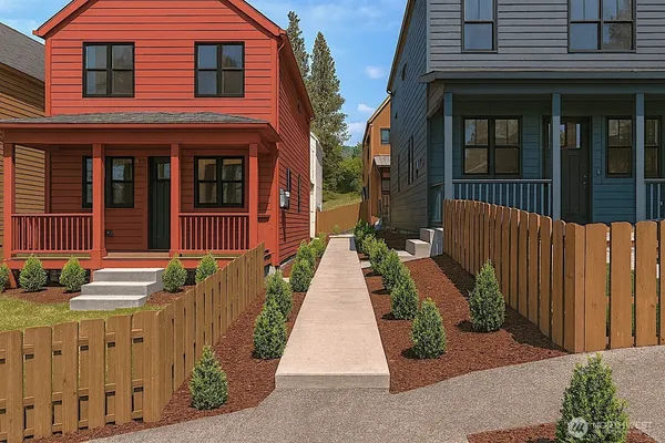 a front view of a house with yard