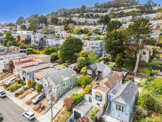 an aerial view of multiple house