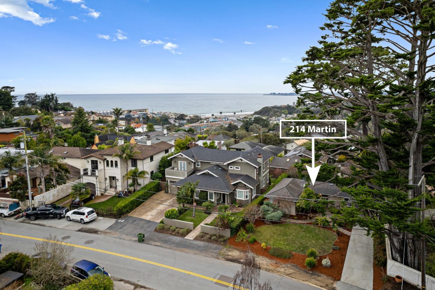 214 Martin Drive Aptos, CA 95003 - Photo 23 of 33 an aerial view of residential houses and street