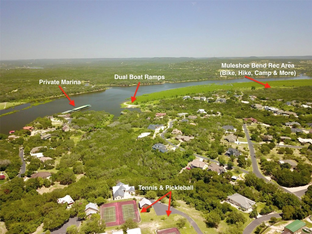 637 Wesley Ridge Drive Spicewood, TX 78669 - Photo 16 of 26 Here is a peek at Ridge Harbors standout amenities - a hidden gem on Lake Travis. Plus, nearby Muleshoe Bend is a favorite playground for mountain bikers and outdoor seekers alike.