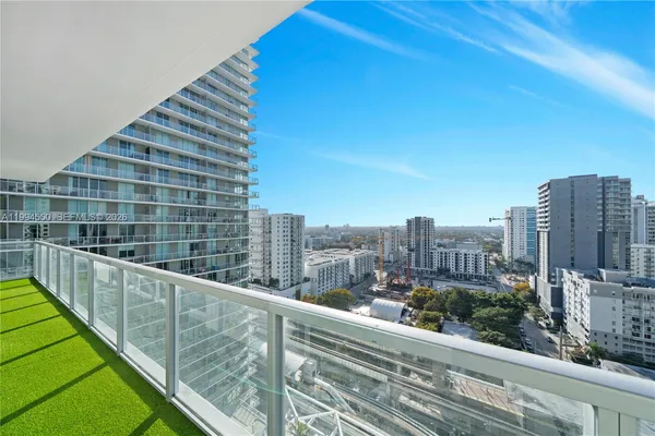 a view of balcony with city view