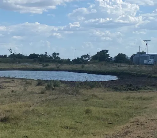 a view of a lake with houses in the back