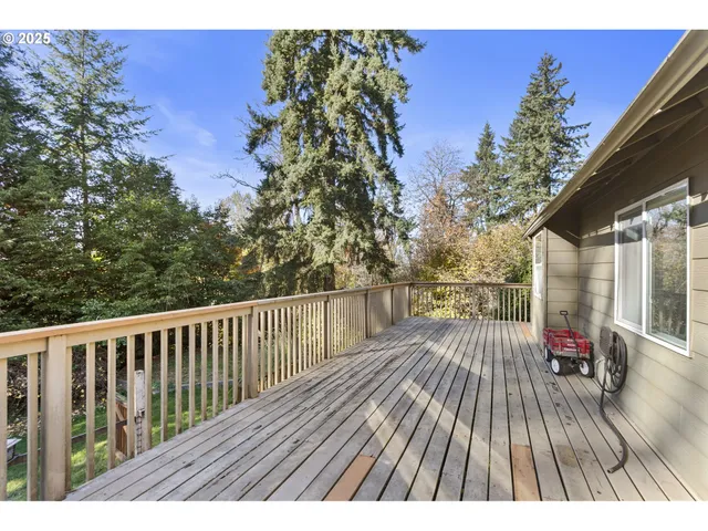 a backyard of a house with lots of green space