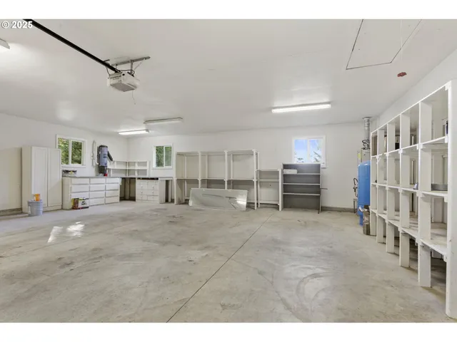 a view of a yard with a tree