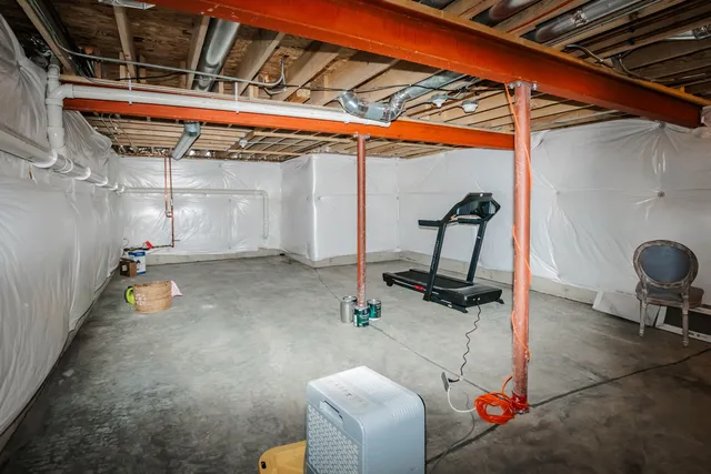 a room with gym equipment
