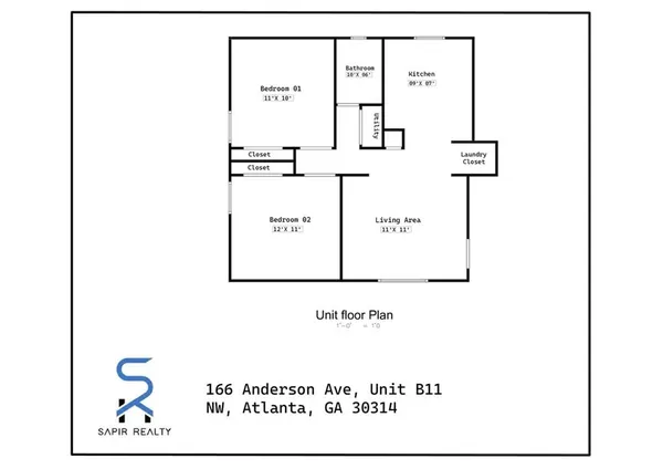 $1,300 | 166 Anderson Avenue Northwest, Unit B11, Atlanta, GA 30314